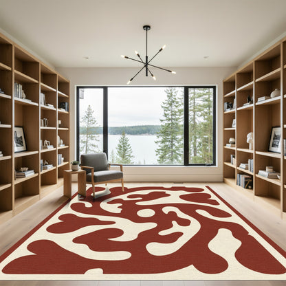 Terracotta Cream Organic Flow Rug
