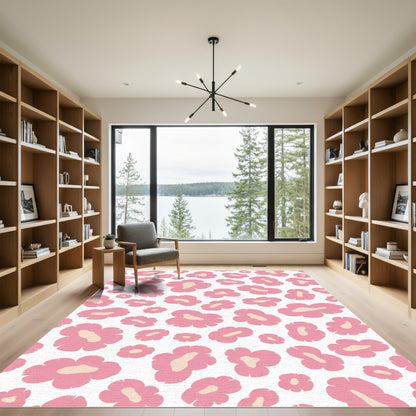 Pink Blush Leopard Spot Repeat Rug