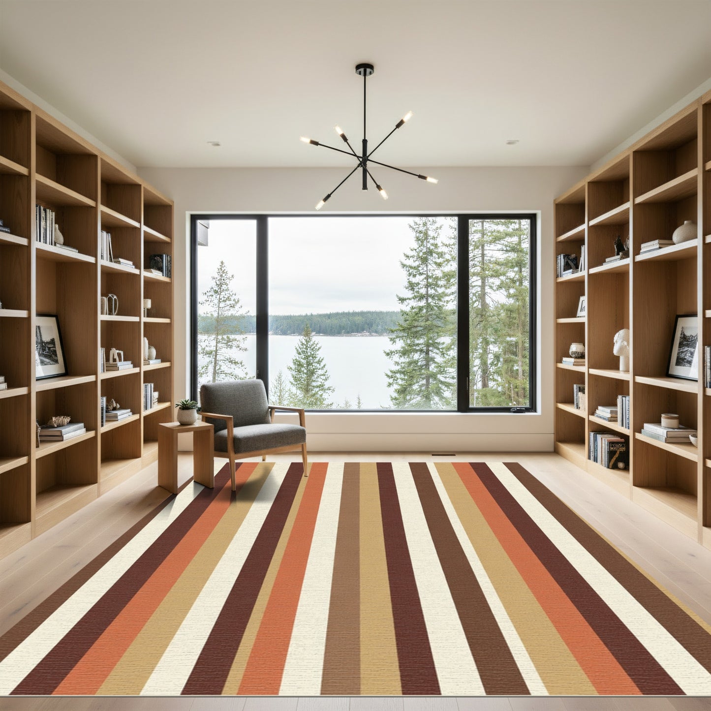 Russet Amber Vertical Lines Rug