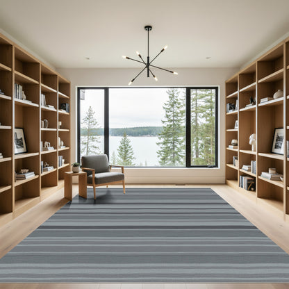 Gray Tones Horizontal Stripe Rug