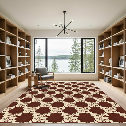 Chocolate Houndstooth Textured Rug