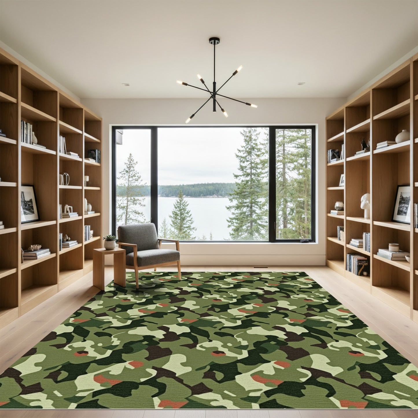 Earth Tones Camouflage Abstract Rug
