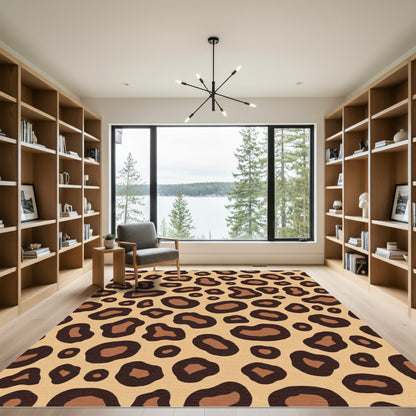 Bold Brown Leopard Spots Rug