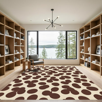 Chic Brown Polka Dot Cluster Rug