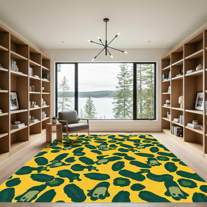 Bold Yellow Leopard Spots Rug