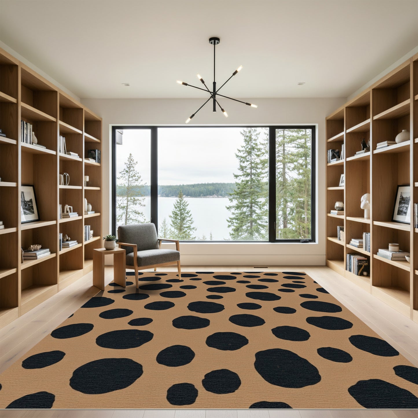 Brown Black Spotted Animal Hide Rug