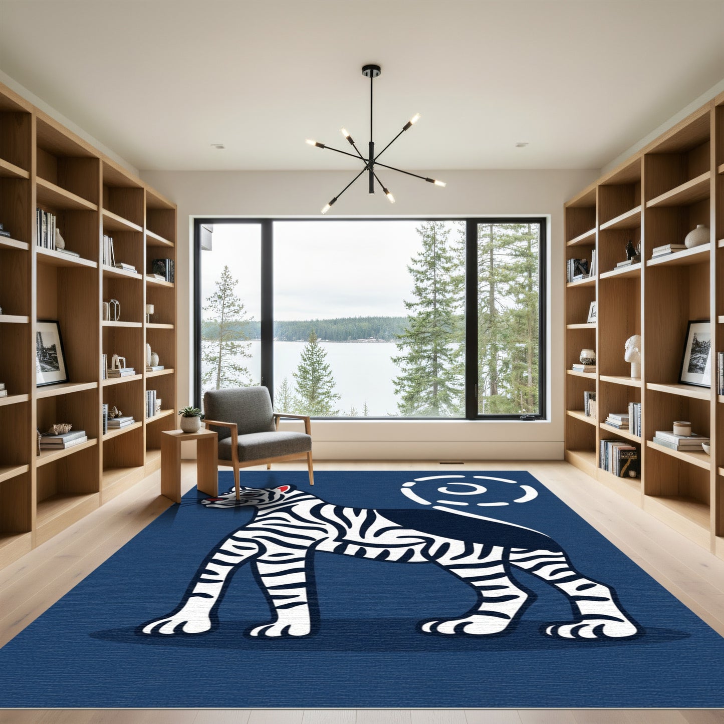 Bold Tiger Stripes Contemporary Animal Rug