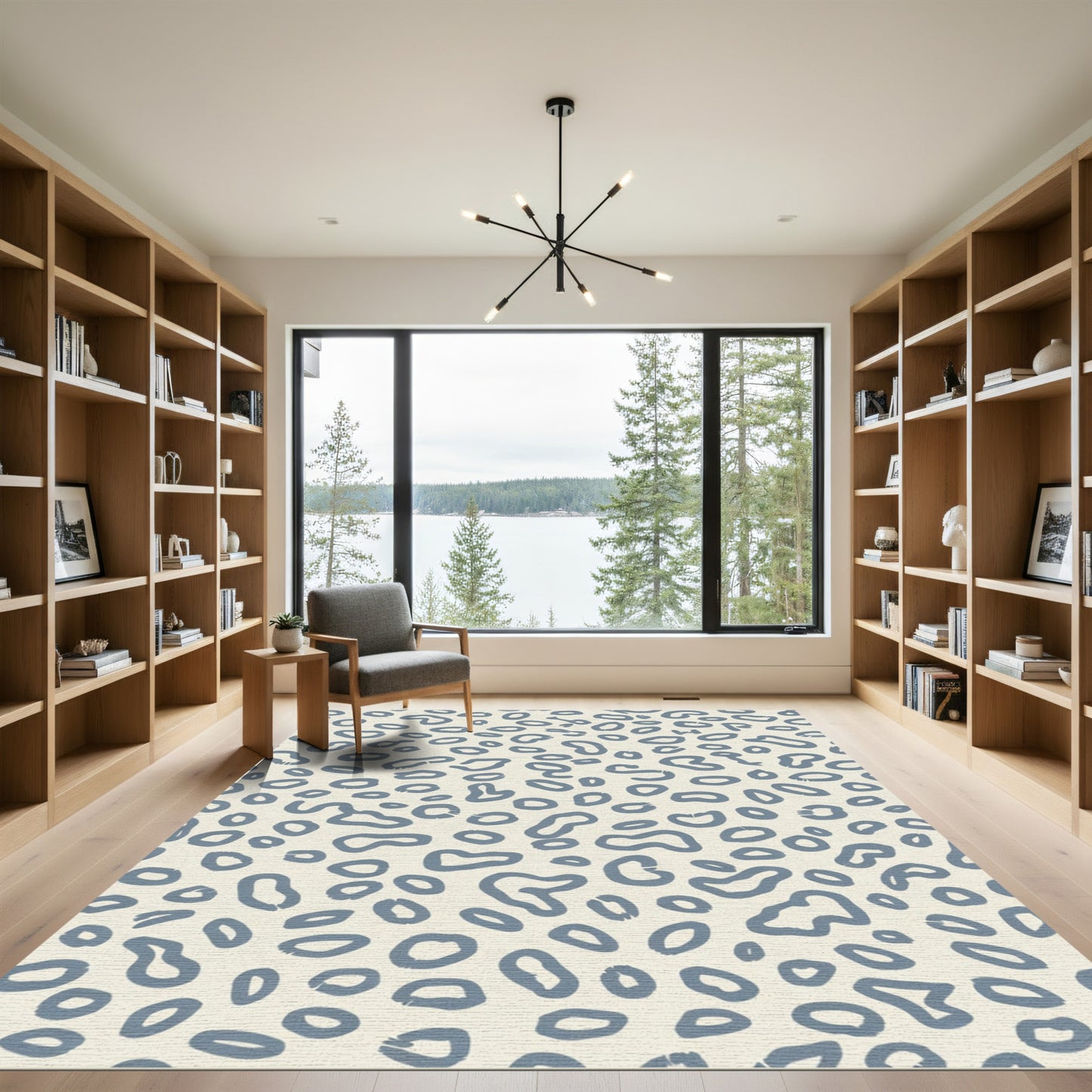 Blue Abstract Animal Spot Rug