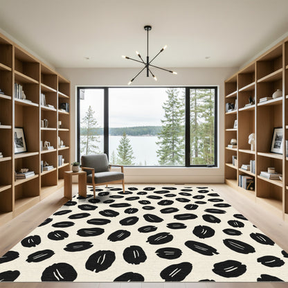 Creamy Black Bean Scatter Rug