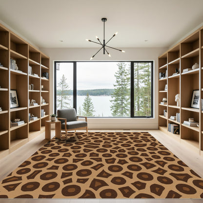 Brown Organic Shape Collage Rug