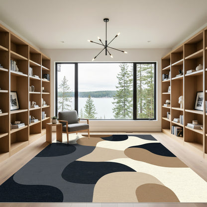 Abstract Organic Shapes Contemporary Rug