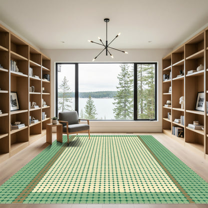 Green Tonal Gradation Dot Rug