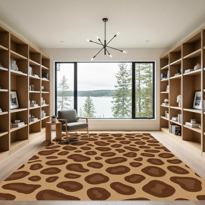 Brown Leopard Spot Organic Rag Rug