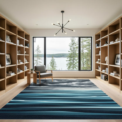 Stormy Cloud Blue Horizon Ocean Rug