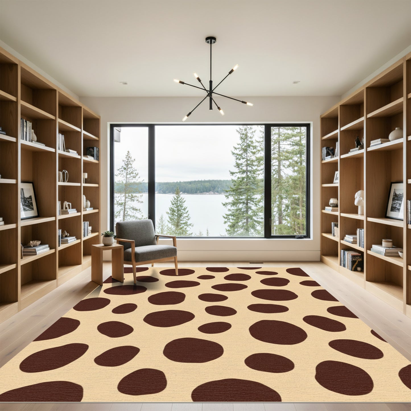 Caramel Brown Irregular Spots Rug
