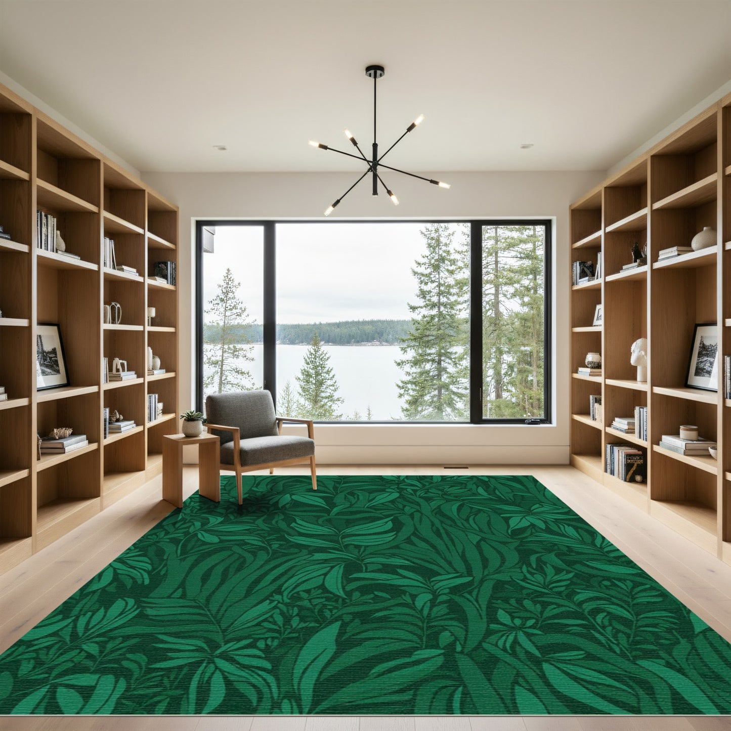 Dark Green Lush Jungle foliage Rug