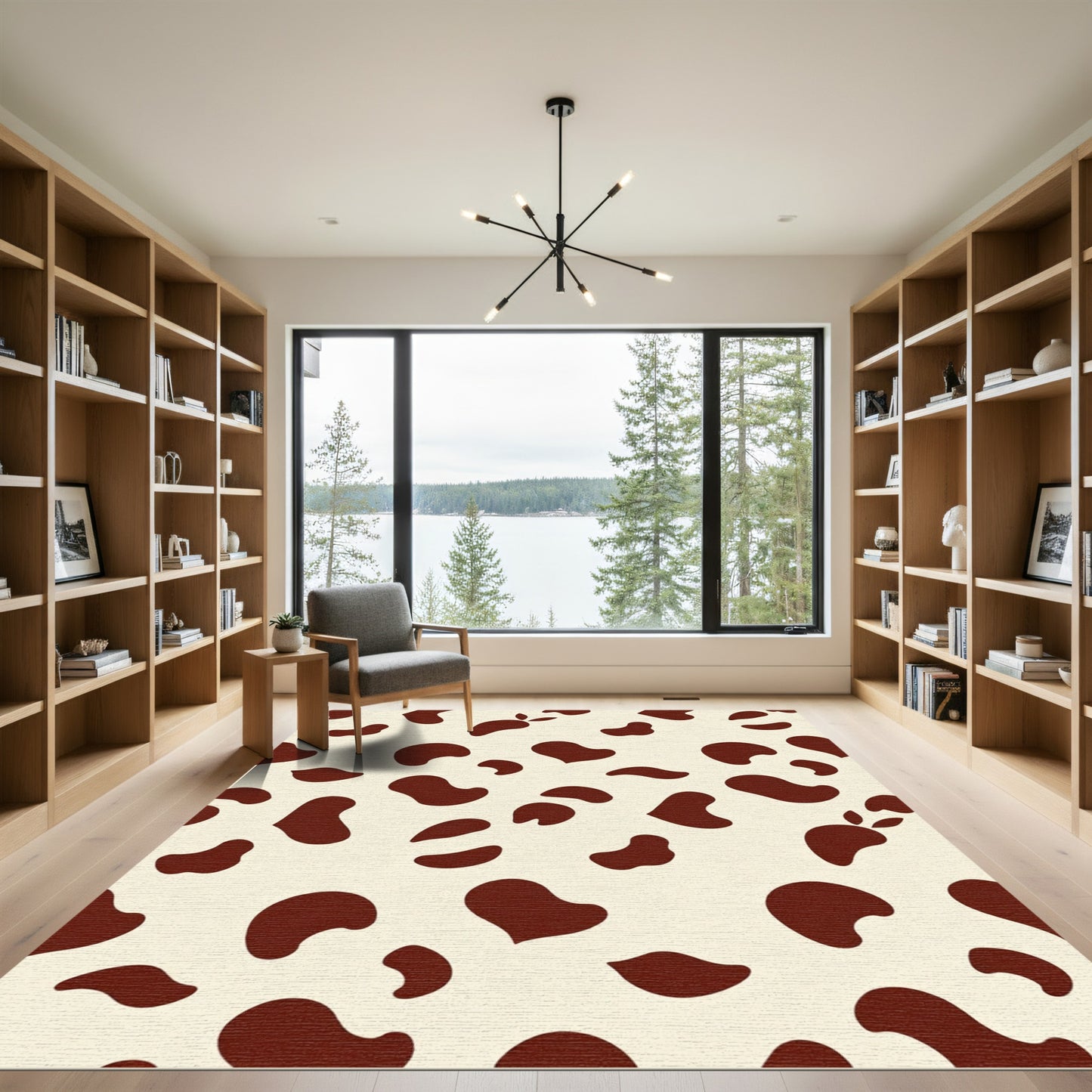 Cream Brown Spots Organic Rug