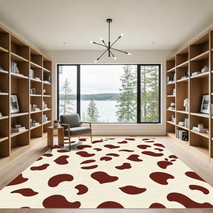 Cream Brown Spots Organic Rug