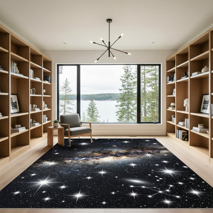 Cosmic Interstellar Glowing Nebula Sky Rug