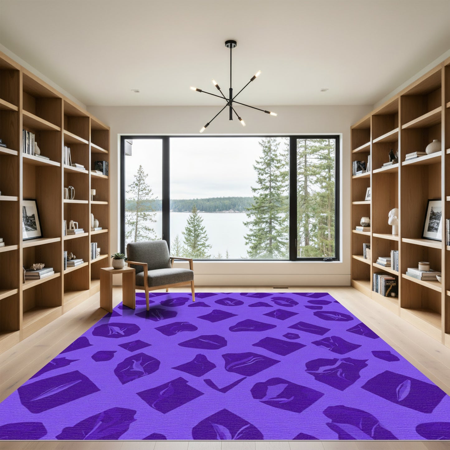 Deep Violet Jagged Gemstones Rug