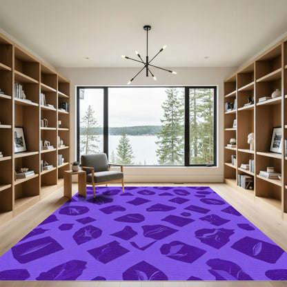 Deep Violet Jagged Gemstones Rug