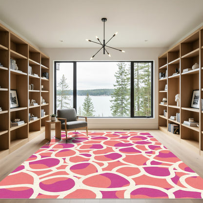Pink Orange Blob Organic Shape Rug