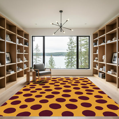 Burnt Orange Polka Dot Scatter Rug