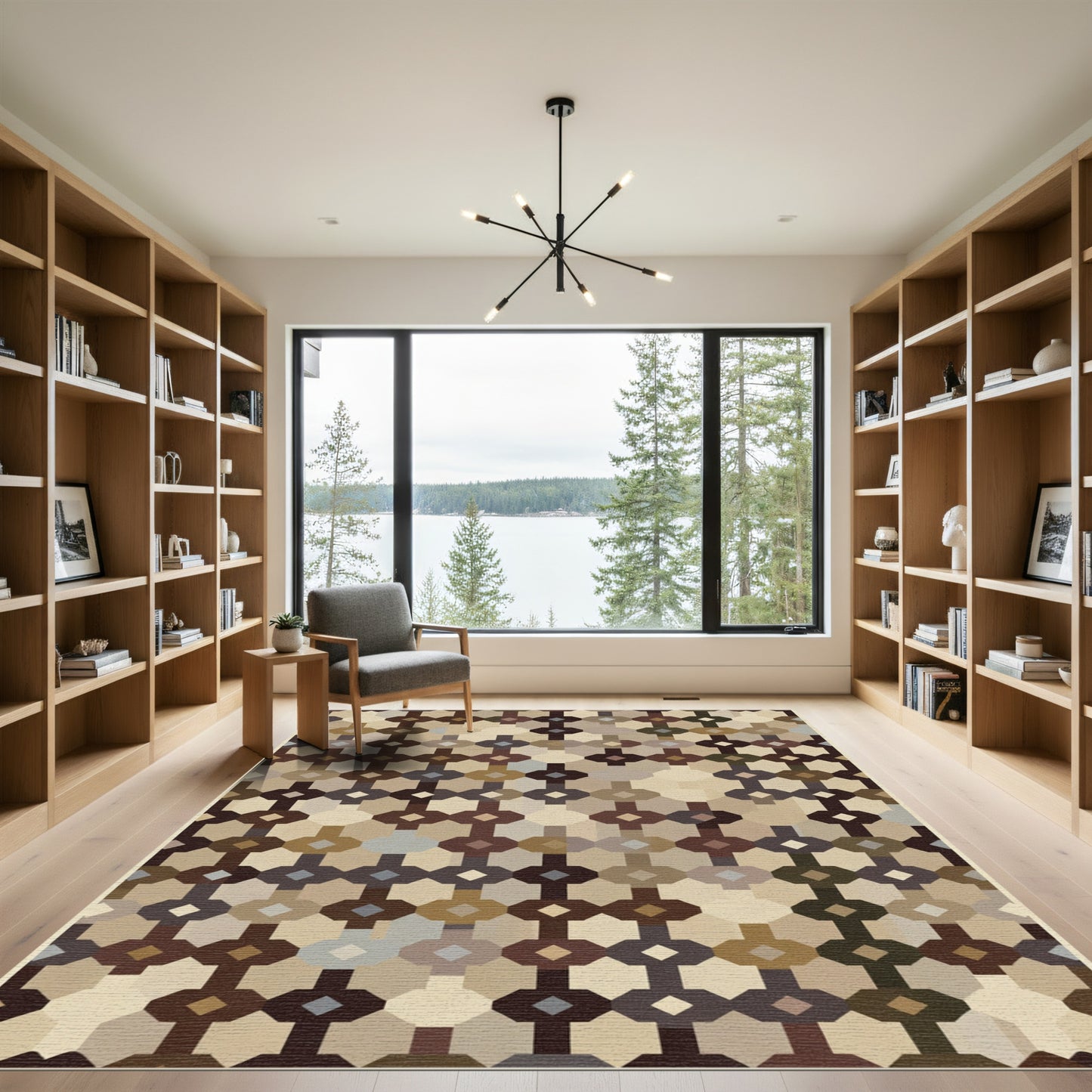 Earthy Tones Geometric Link Rug