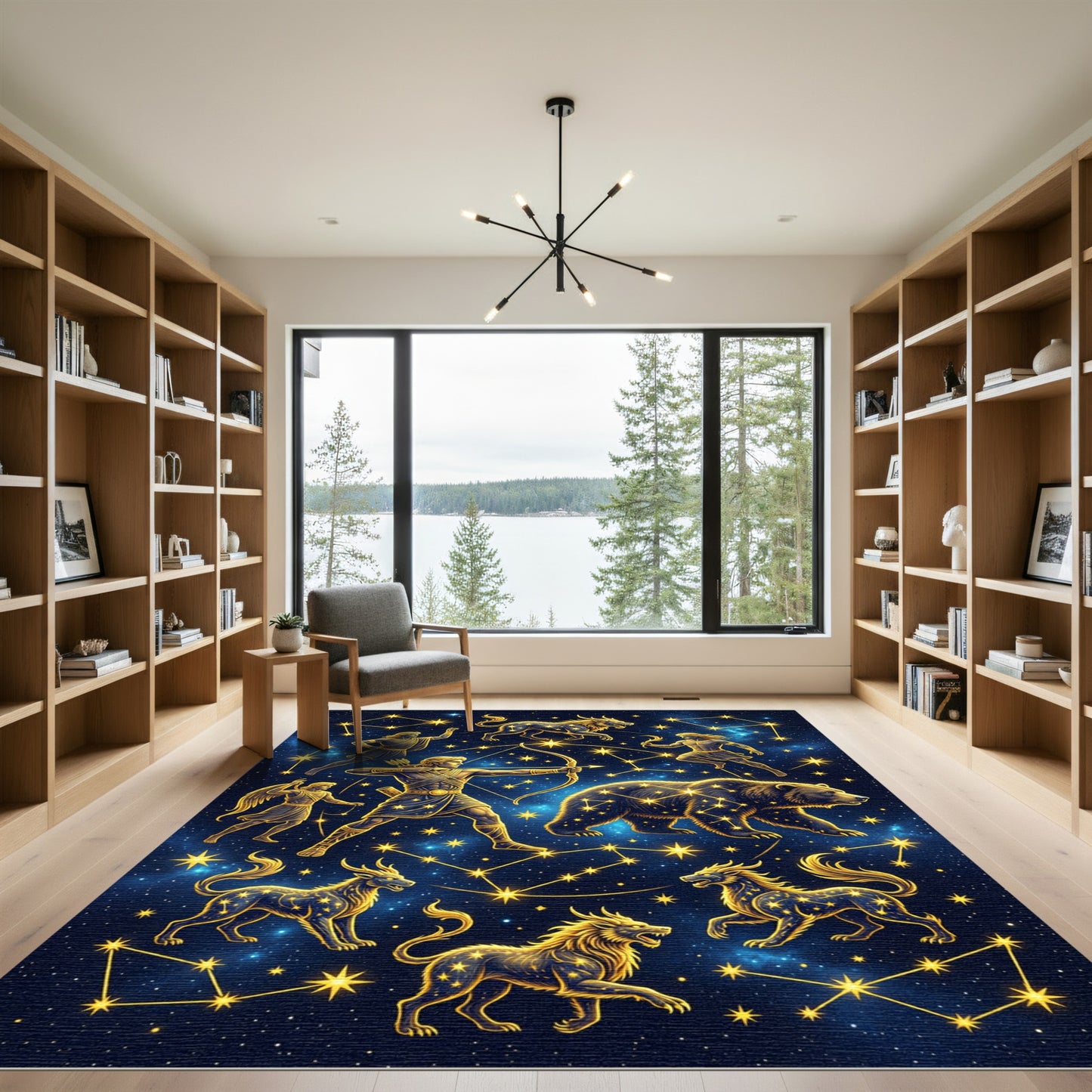Celestial Golden Constellation Archer Bear Rug