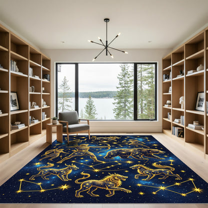 Celestial Golden Constellation Archer Bear Rug