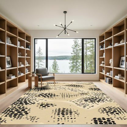Minimalist Black Dot Sandy Wave Rug
