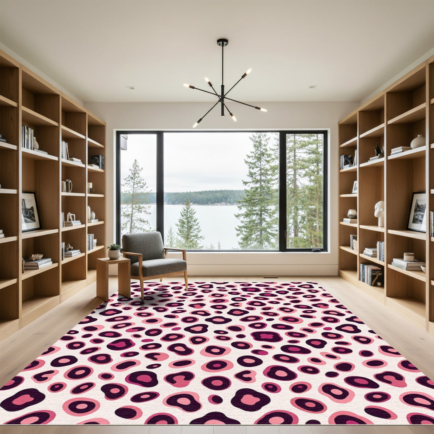 Pink Leopard Spot Abstraction Rug