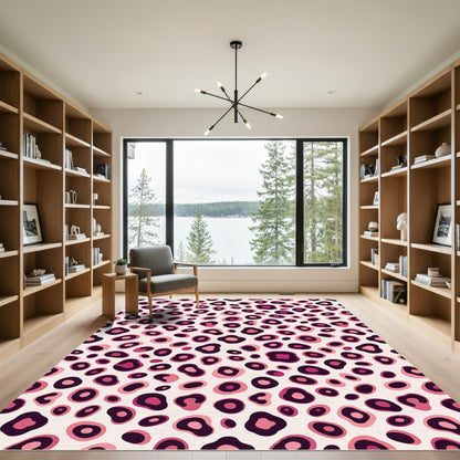 Pink Leopard Spot Abstraction Rug