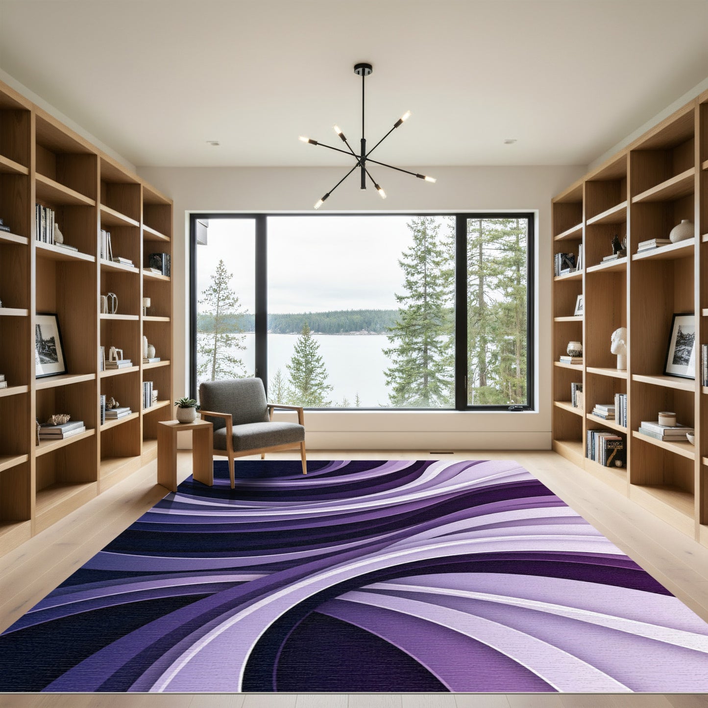 Deep Purple Swirling Layers Rug
