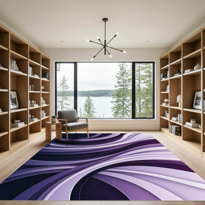 Deep Purple Swirling Layers Rug