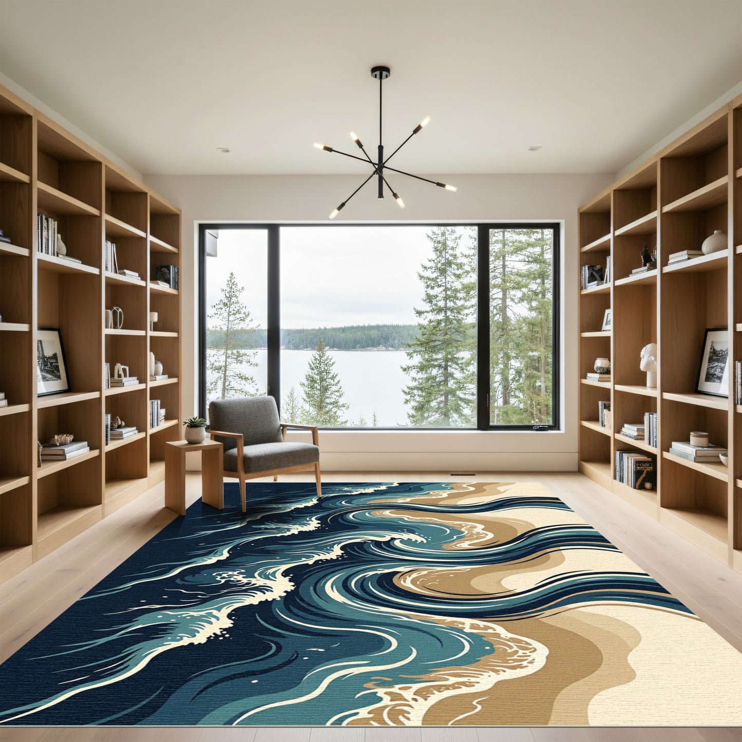 Abstract Ocean Swirl Wave Rug