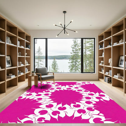 Vibrant Fuchsia Mandala Bloom Rug