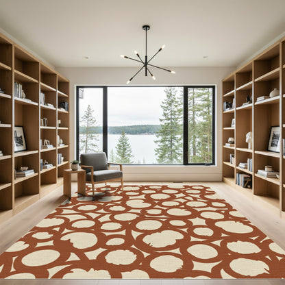 Crimson Circles Cluster Graphic Rug