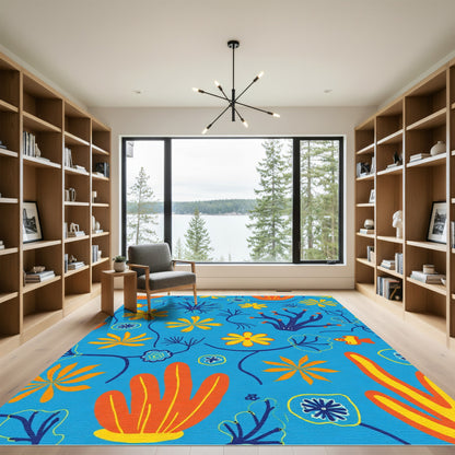 Coral Reef Floral Jellyfish Collection Rug
