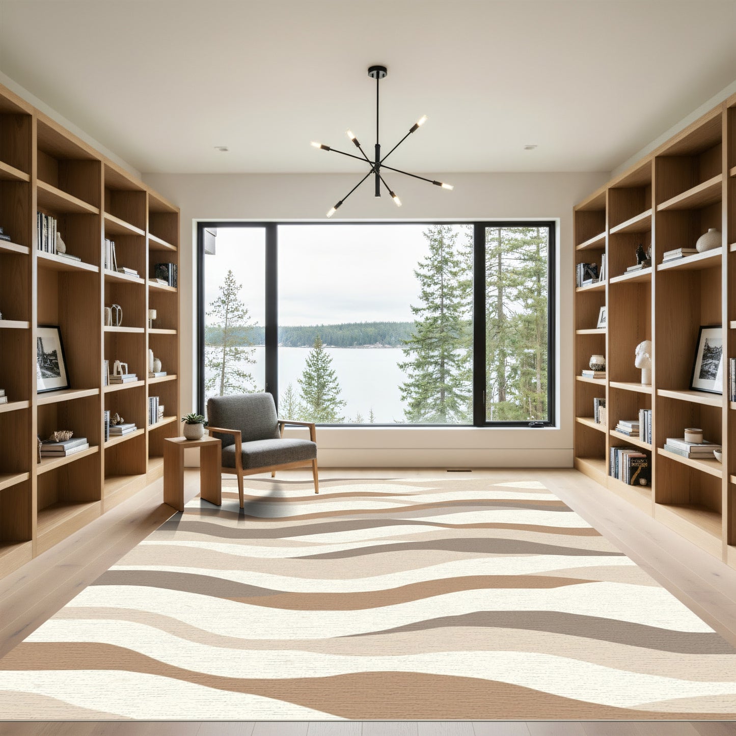 Neutral Dune Landscape Waves Rug