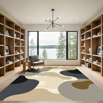 Abstract Organic Shapes Neutral Rug