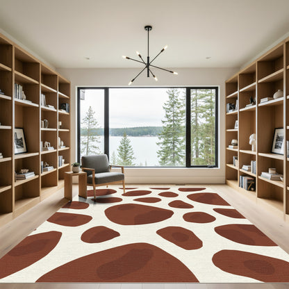 Brown Spots Organic Shape Rug