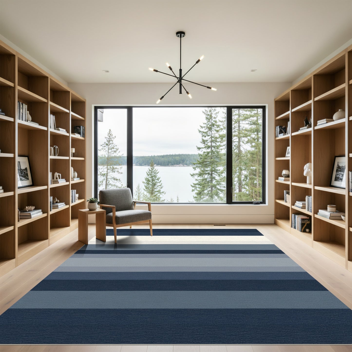 Modern Wide Gradient Stripe Rug