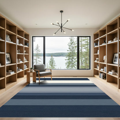 Modern Wide Gradient Stripe Rug