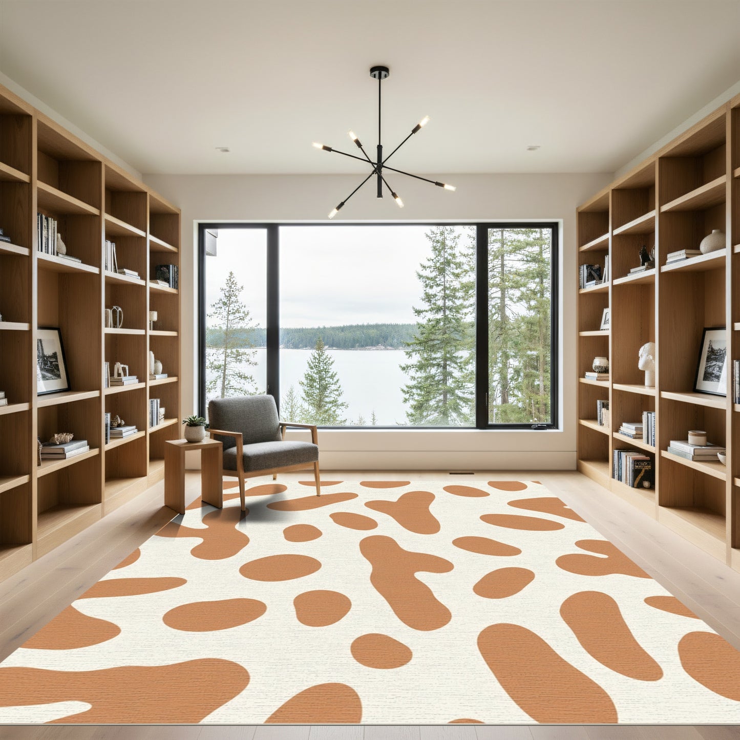 Cream Amber Organic Blob Rug