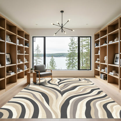 Earthy Toned Flowing Stripes Rug