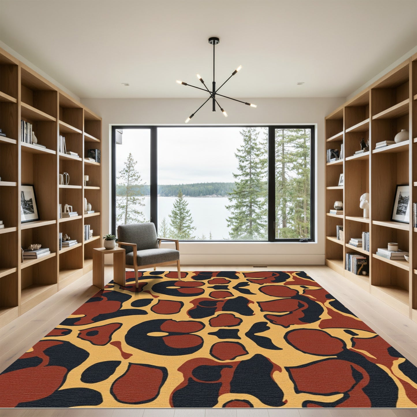 Contemporary Cheetah Spot Animal Print Rug