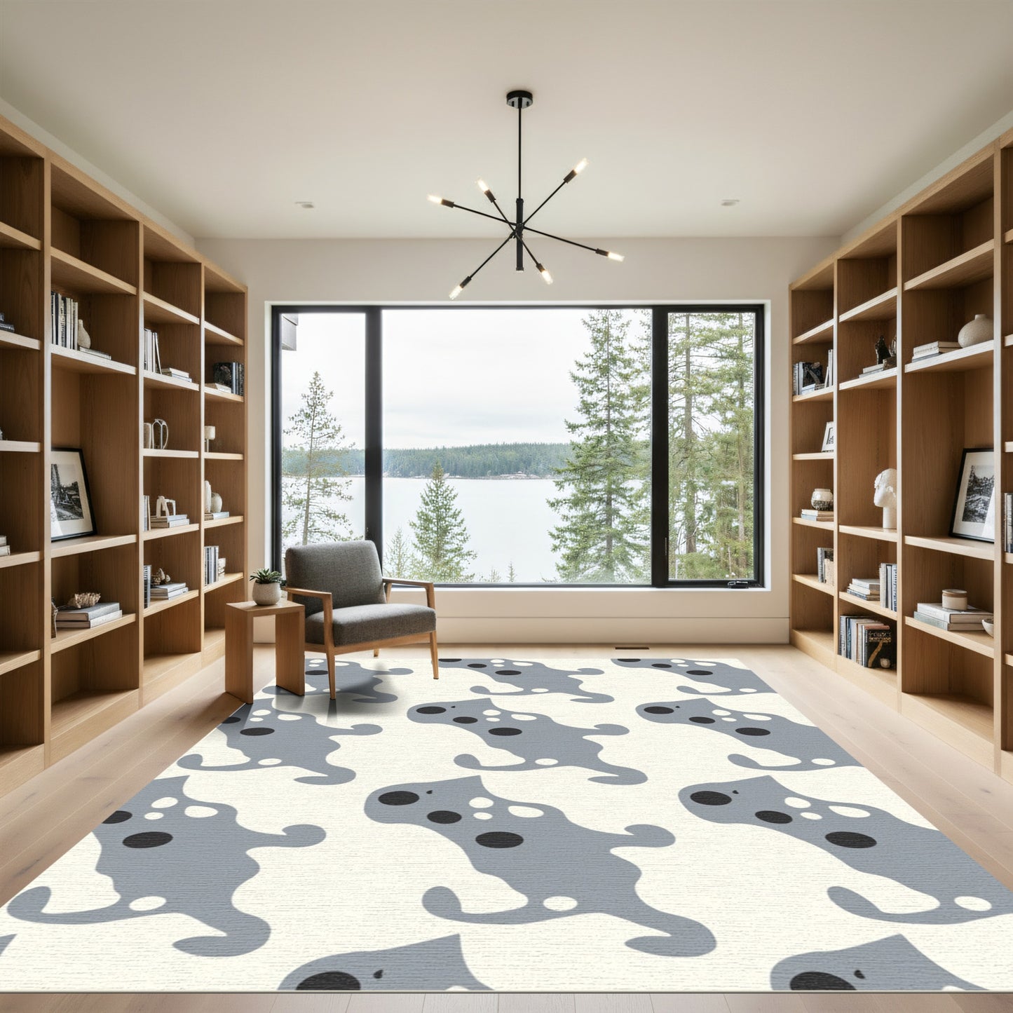 Ochre Grey Organic Dot Repeat Rug
