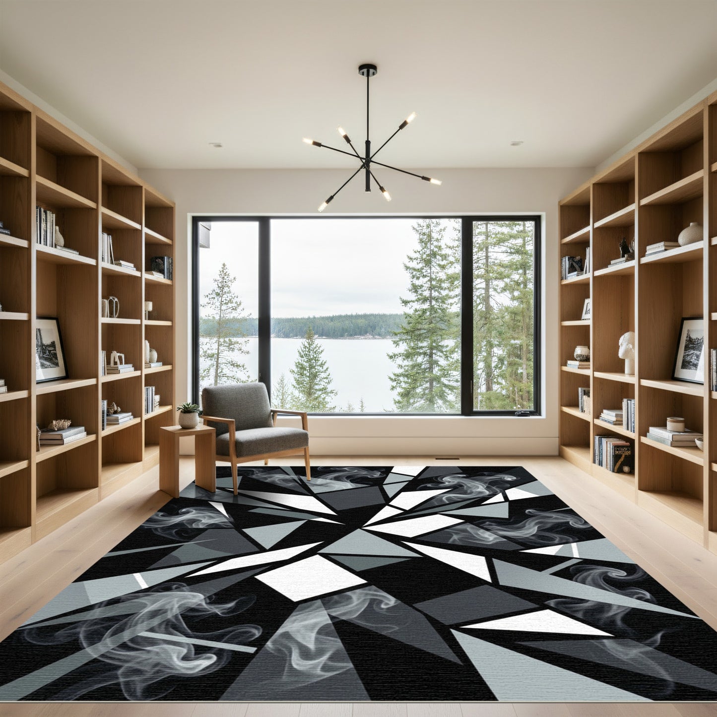 Monochromatic Smoke Geometric Fragment Rug