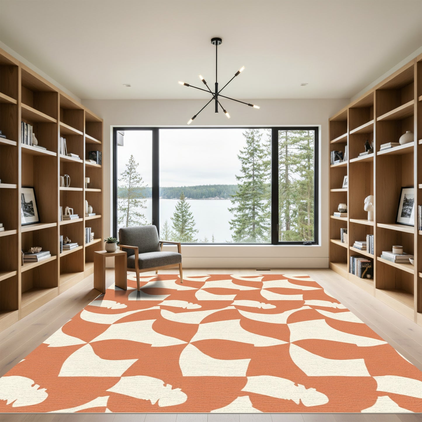 Retro Tilted Checkered Abstract Rug